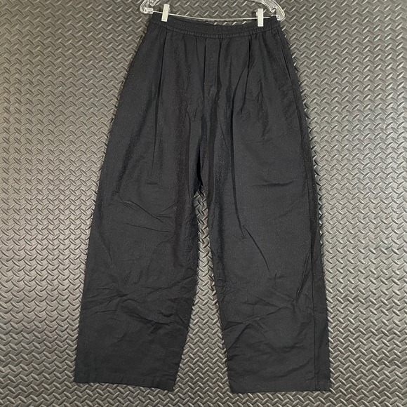 Lululemon Lab Terra Cosmos Pants Women's 8 Black Wide Leg Pleated Jacquard - Picture 1 of 12